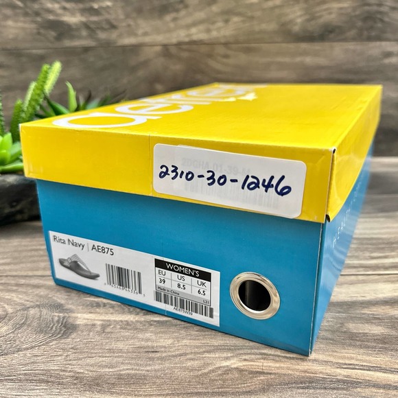 NIB Aetrex Rita 39 8.5 Thong Sandal Flip Flops Navy AE875 - Picture 12 of 12